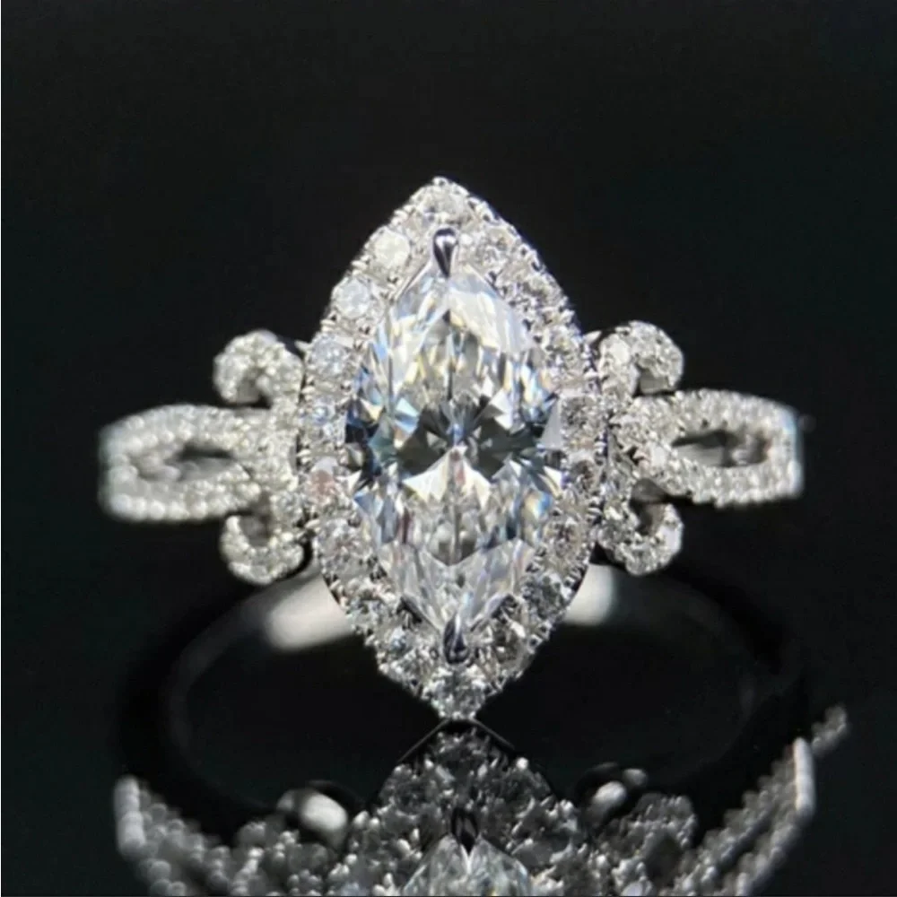 New Women’s 925 Silver Stylish Lovely Diamond Ring